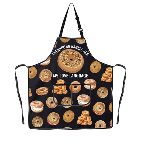 JNIAP Bagel Kitchen Apron Bagel Lover Gift Bagel Crew Gift Bagel Baking Apron Bagel Addict Apron (BAGELS ARE ap)