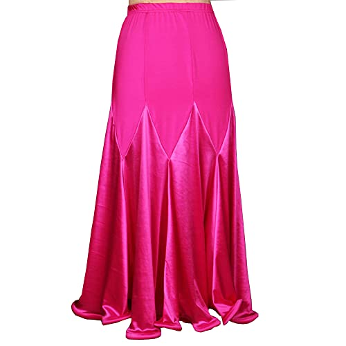 Modern Skirt All-Match Dance Skirt Solid Color Stitching Flared Skirt Dance Performance Girl Two Colors
