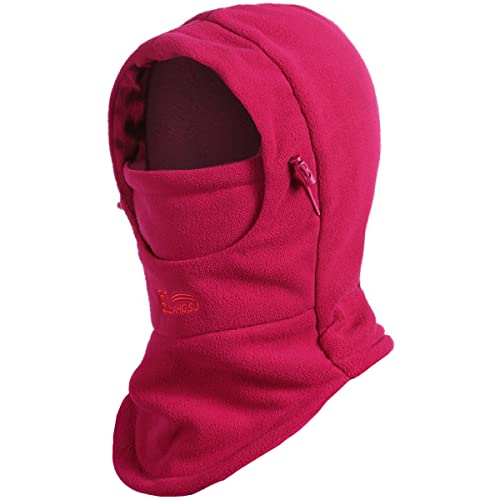 Azarxis Kids Balaclava Winter Hats Ski Mask for Boys & Girls (Jujube Red)