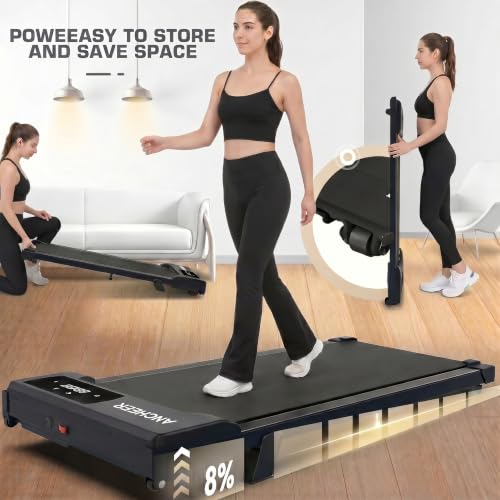 Image of ANCHEER Walking Pads, 2 in 1 Under Desk Treadmill 2.5HP Compact Running Machine with Remote Control, 300lbs Weight Capacity for Home /Gym /Office,Ultra-Quiet, Installation-Free