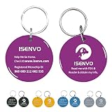 ISENVO Pet ID Tag with Microchip Inside, Light Dog and Cat ID Tag, Waterproof and Durable Pet ID Tag