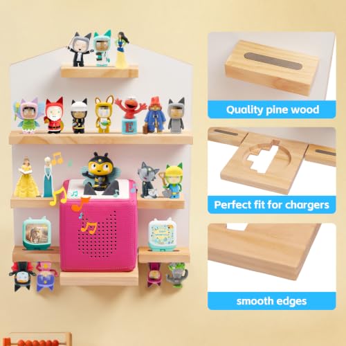 Gieanoo Wall Shelf for Toniebox 2/1, White House Shape Floating Tonie Shelf - image 3
