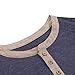 Long Sleeve 1/4 Button Shirts for Men Henley Pullover Casual Stylish Lightweight T-Shirt Colorblock Tops with Pocket Navy