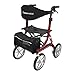 Produktbild Outdoor-Rollator SPRING CC - Leichtgewichtrollator mit Komfort-Federung - ideal für draußen - höhenverstellbar & faltbar - inkl. Sitz, Tasche und Rückengurt - große Hohlkammerreifen - Bordeauxrot