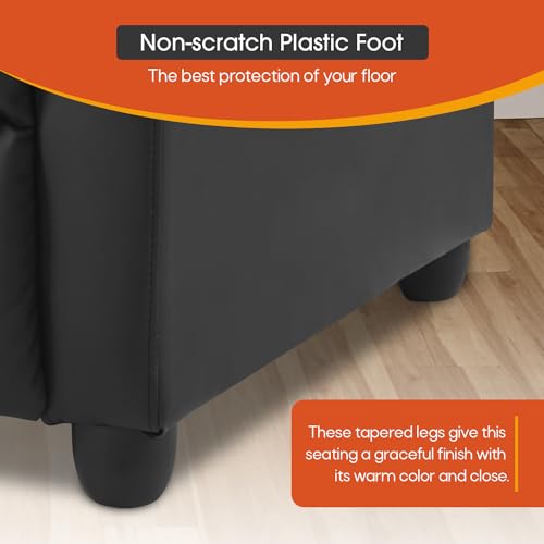 Sillón Plegable PU Cuero Negro miniatura 6