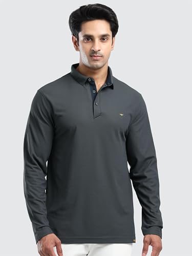 Image of STELLERS Men's Full Sleeve Polo T-Shirt | Feather Touch Feel | Odour Resistant | Wrinkle Free | Quick Dry | Stretchable | Lightweight | Anti-Static | UV Resistance | Anti-Microbial