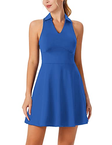 Womens Golf Tennis Dress With Built In Bra & Shorts Sleeveless Racerback Athletic Dress For Women Moisture Wicking S #TOP8