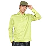 [キャロウェイ] メンズ 長袖 ポロシャツ (フェザープリント) / ゴルフ インナー / C24233113 1130_ライトグリーン