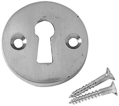 Merriway BH03012 Viktorianische offene Schlüssellochabdeckung 35 mm, Chrom / Weiß
