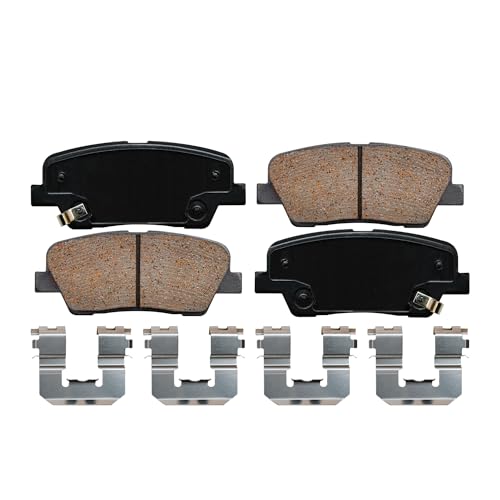 Image of Detroit Axle - Rear Brake Pads for Kia Sorento Sedona Borrego Hyundai Santa Fe Sport Entourage Equus Genesis Coupe, Ceramic Brake Pads Replacement