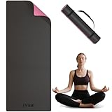 LVME Dual Color Non Slip Yoga Mat ，TPE Workout Mat for Women Men, Professional Reversible for Yoga, Pilates & Home Workout (72'x24'x6mm) (Black+Crimson)