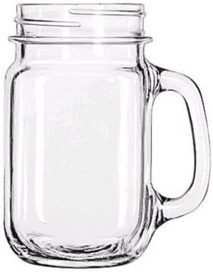 Libbey Drinking Jar with Handle, 16 -Ounce, Set of 12