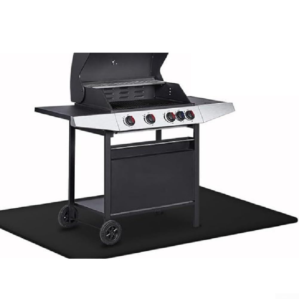 Tapis d'isolation ignifuge en fibre de verre 120 x 80 cm pour barbecue extérieur et poêle