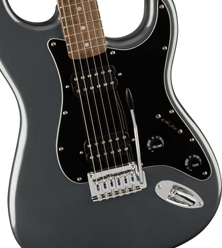 Image of Fender Squier Affinity Series Stratocaster Electric Guitar, Charcoal Frost Metallic, Laurel Fingerboard