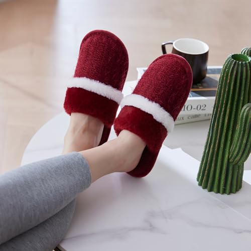 Image of GOEWY Cozy Slippers for Women Indoor and Outdoor Fuzzy House Shoes with Memory Foam Anti-Skid Sole Gifts for Women Mom Ladies
