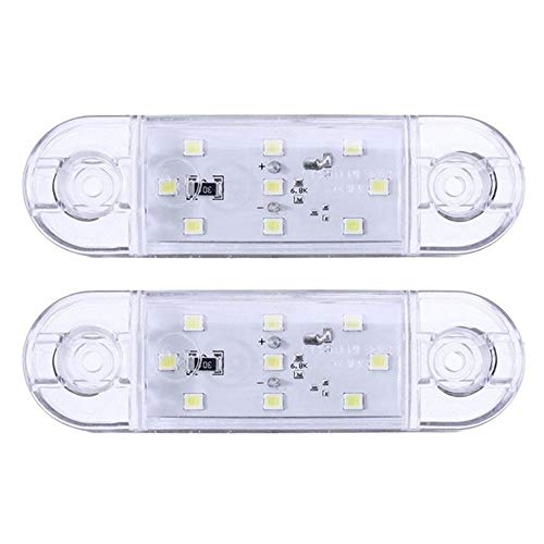 Chnrong Lot de 2 feux de gabarit LED 12V/24V Etanche Indicateur de position LED Feu avant arrière LED pour camion, bateau, remorque, van, caravane Blanc Cover