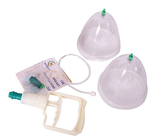 Woman Breast Pump Enlargement Cup Twin 2 Suction Cup with Manual Pump Set Body Cupping Massager Breast Feeding Pump