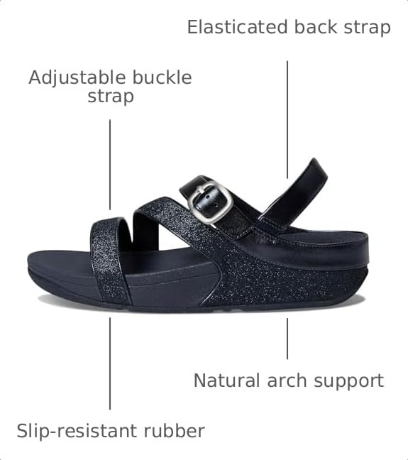Image of FitFlop Women's Skinny II Glitterdust Pewter Z-Strap Sandals