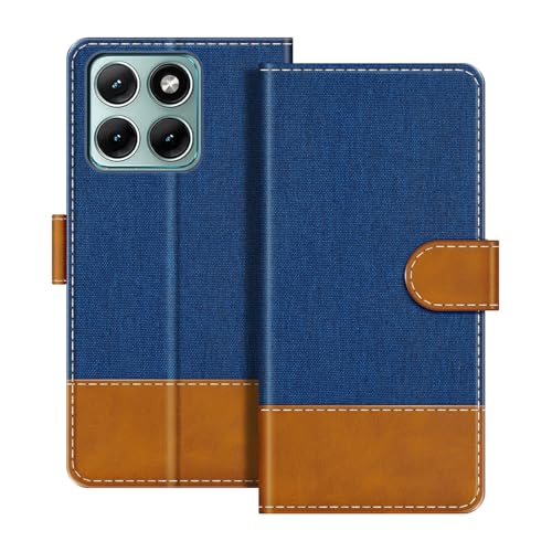 UOGNADGD ���U�[�t���b�v�E�H���b�g�P�[�X Motorola Edge 70 Fusion 5200 mAh XT2605-1 �Ƃ̌݊������� �J�[�h�z���_�[�t�� �d�b�J�o�[ RFID�u���b�N �}�O�l�b�g�N���[�W���[���L�b�N�X�^���h (�u���[)