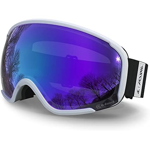 ACURE Skibrille, Rahmenlose Snowboard Brille OTG Kompatibler Helm Anti Fog UV400-Schutz Skibrillen Cover
