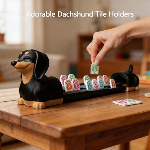 Juego Rummy con Cubos y Porta-fichas Perro Salchicha miniatura 4