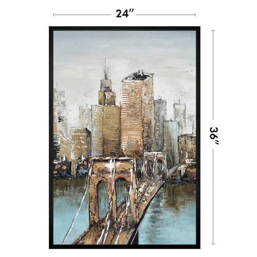 Image of Americanflat 24x36 Poster Frame with Polished Plexiglass - Streamline Collection - Thin Border Picture Frame for Wall Display - Hanging Hardware Included - Black