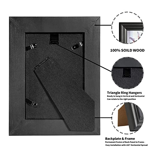 Momlkfday Black 8X10 Picture Frames – Solid Wood With High Definition Glass, Perfect For Tabletop Or Wall Hanging – Ideal For Dad, Grandpa, Father's Day Gifts #TOP5
