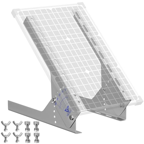 Voltset Solar Panel Mount Stand: 13.8in Immortal Steel Adjustable Angle Bracket - Rack Mount Rails...