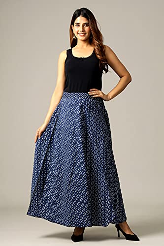 Image of Ravaiyaa - Attitude is everything Cotton Hand Block Floral Printed Wrap Around Women's Free Size Skirt Rapron