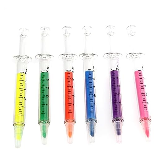 Ciieeo 6 Uds Resaltadores Multicolores Resaltadores Multicolores Rotuladores Resaltadores En Forma De Rotuladores Novedosos Resaltador Líquido Bolígrafos De Colores Bolígrafo De