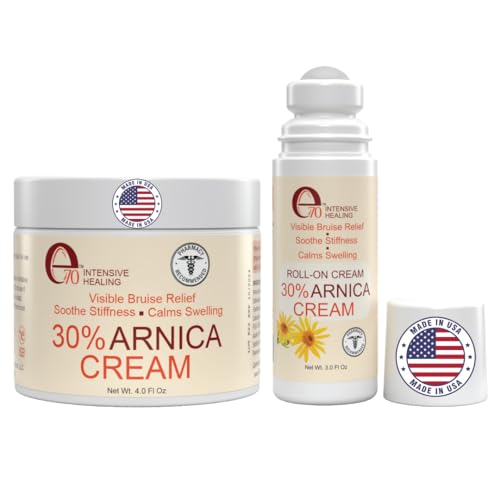 e70 Arnica Cream & Arnica Gel Roll-On 2PK for Bruising