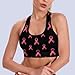 Women Girls Comfy Racerback Yoga Vest Elastic Breast Cancer Pink Ribbon Athletic Tops with Pads Control Shapewear Activewear for Workout Training
