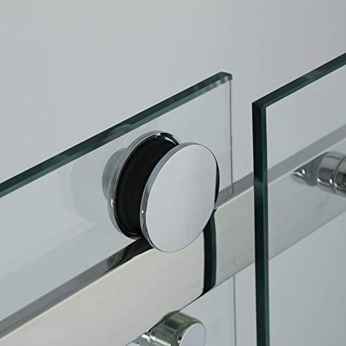 SUNNY SHOWER Tub Shower Door with 5/16 in. Clear Glass Panel Frameless Bathtub Glass Shower Door 58.5-60 in. W x 62 in. H, Chrome Finish