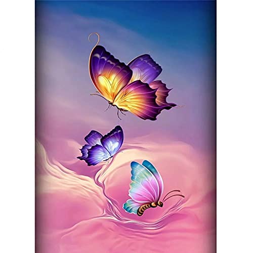 Broderie diamant papillon de couleur 5D grand format 50x120cm pour decoration murale