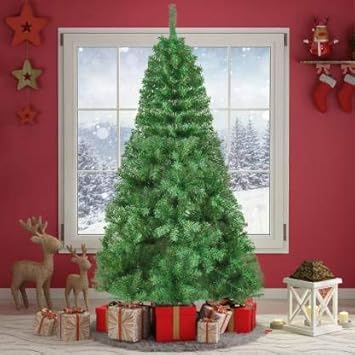 PartyFlex 6ft Artificial Christmas Tree with Metal Stand (Pack of 1) Green