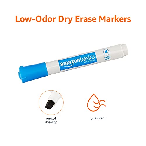 Amazon Basics Low-Odor Chisel Tip Dry Erase White Board Marker, Assorted Colors - Pack Of 12 #TOP1