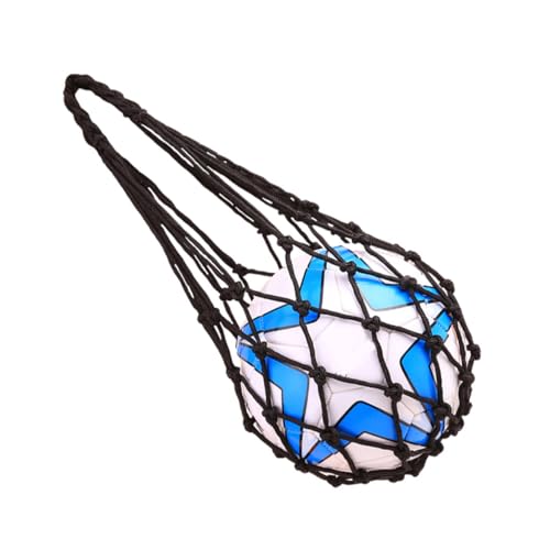 Healifty Black Mesh Ball Storage Bag for Single Soccer Basketball Volleyball Football Lightweight Portable Holder Net for Easy Carry and Hanging Reusable Sports Ball Carrier