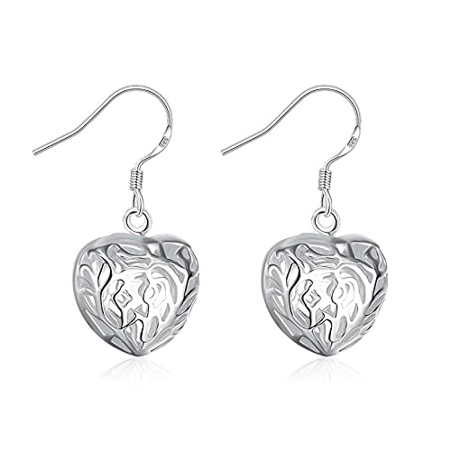 925 boucles d'oreilles en forme de cœur argenté bijoux tendance