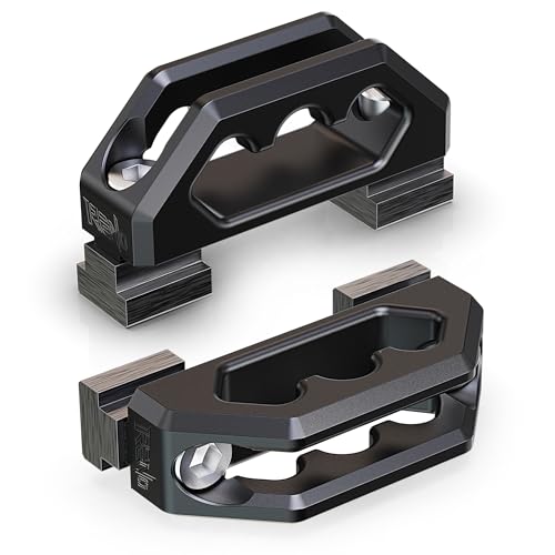 Image of RENO Bed Rail Cleats, Tie Down Anchors for Cargo Trailer Compatible with Tacoma Tundra Gladiator Pickup Truck, Replaces PT278-35160 /35111 /35112 /35100-S1 /35050-S1 PT785-35050-S1 (Aluminum,Black,2PCS)