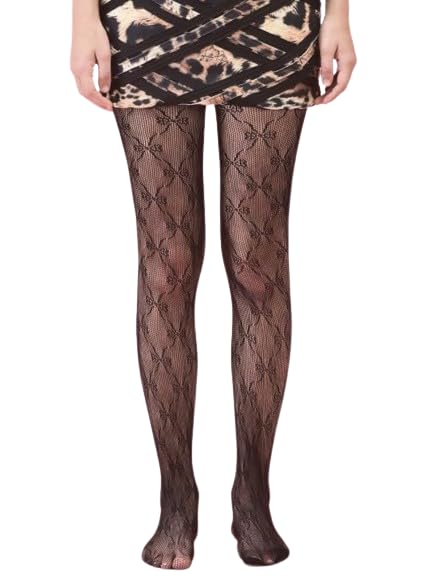 Fashion Fishnet Stockings Lace Patterned Tights for Women bow design Sheer Tights Pantyhose Stockings Legging Pant