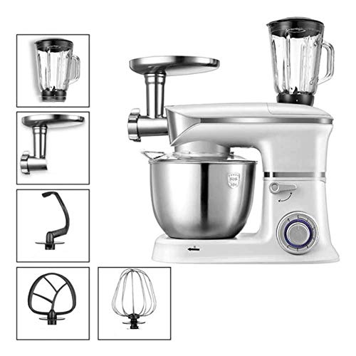 Küchenmaschine 1000W Multifunktions-6-Gang-Maschinenroboter mit Mixer Mixer Kaffeemühle Fleischwolf Entsafter Fleischwolf und Edelstahlschüssel 5L für