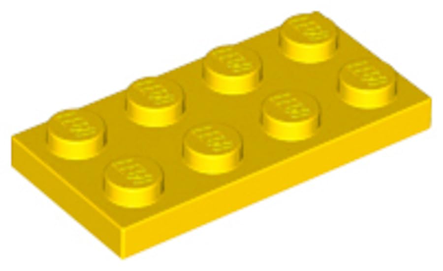 LEGO Construction Plate 2x4, Part 3020 (Yellow, 10, Bricks) — image 1
