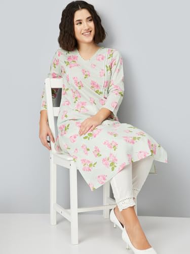Image of Max Women's Cotton Blend Regular Kurta