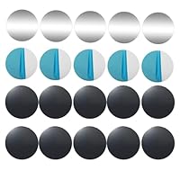 HORREX 20 Stück 40 MM Rund Kleine Magnete zum Kleben Magnetfolie Selbstklebend Stark Metallplättchen Selbstklebend Selbstklebende Magnete mit Magnet KFZ Handyhalter (Schwarz+Silber)