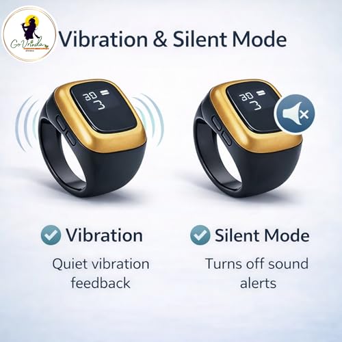 Image of Digital Finger Mala Jap Counter Ring with LED Display (Code 501) | Rechargeable Tasbih Counter for Mantra Jap, Zikr, Meditation & Dhikr | Counts Up to 99999, 4 Channel Vibration Modes
