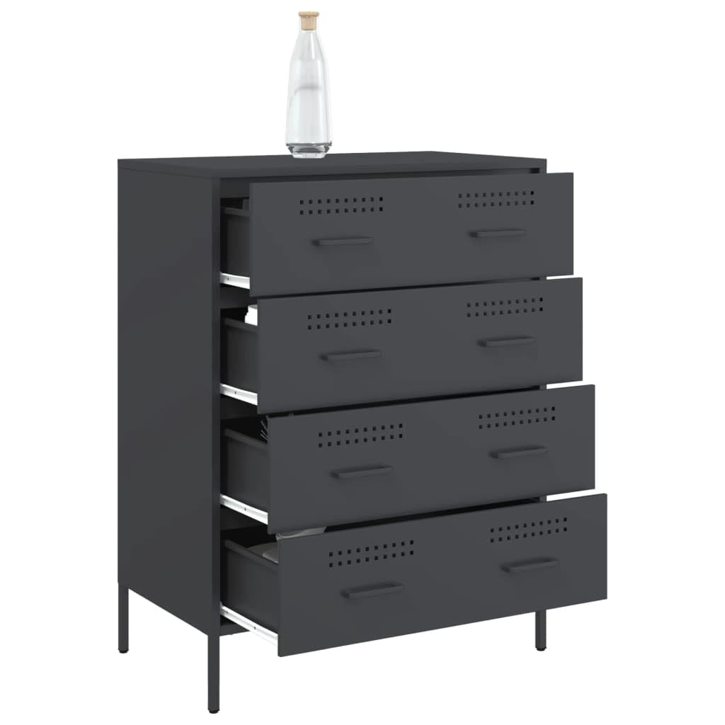 Credenza antracite, 68 x 39 x 89 cm, armadio in metallo con 4