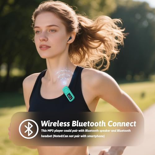 Image of 64GB Sport Clip on MP3 Player with Bluetooth- Superlight Mini MP3 Player(NO FM),Recorder, MicroSD Support, Shuffle Playback for Running, Cycling, Hiking, Climbing and Yoga