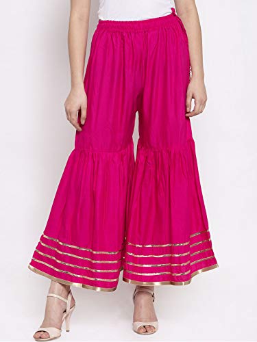 Image of NYPA women flared sharara /palazoo(Pink