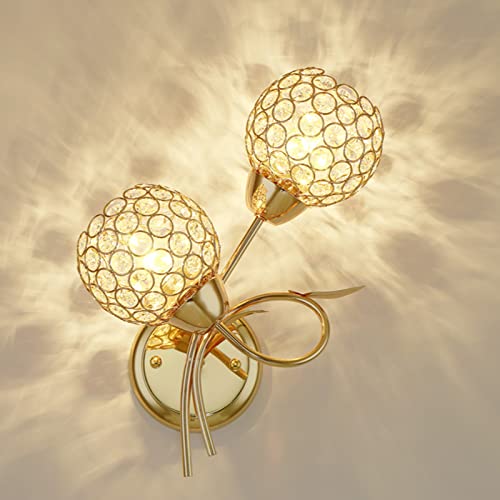 Aplique de pared JCAKES acabado dorado de lujo moderno cristal 7