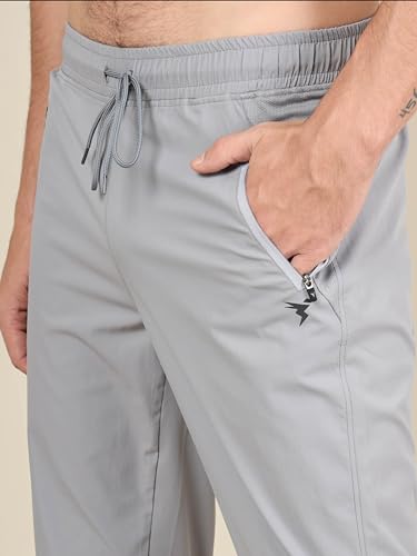Image of TECHNOSPORT Mens Woven Regular Fit Activewear Joggers for Running, Gym, Sports and Regular Use Stretchable, Colorblock and Antimicrobial